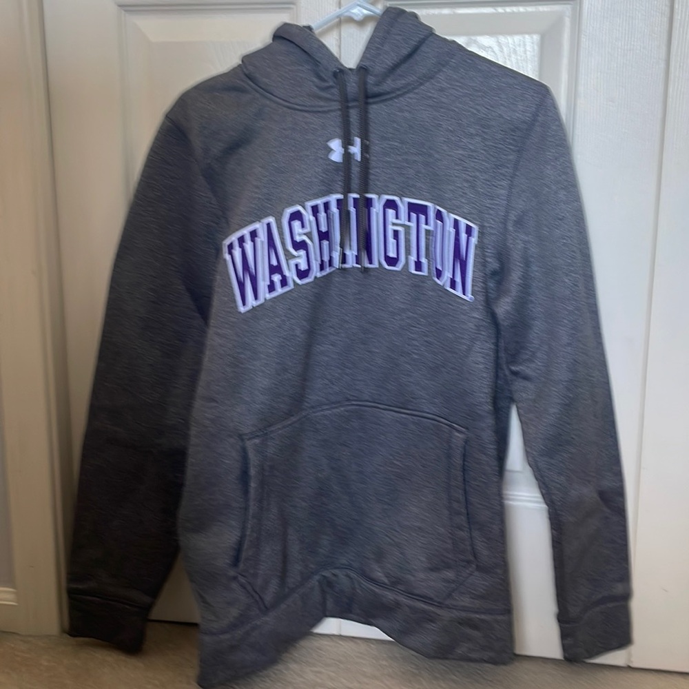 Washington Huskies Under Armour Sweatshirt Hoodie Gray Adult Small